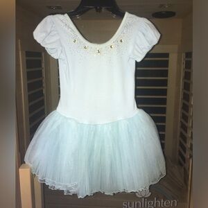 Little girls powder blue with rhinestones tutu size xxl